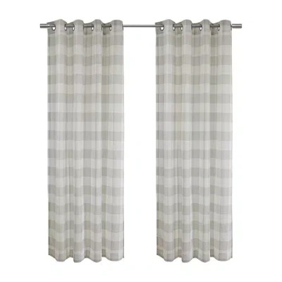 Habitat Bradley Grommet Top Light-filtering Single Curtain Panel In White