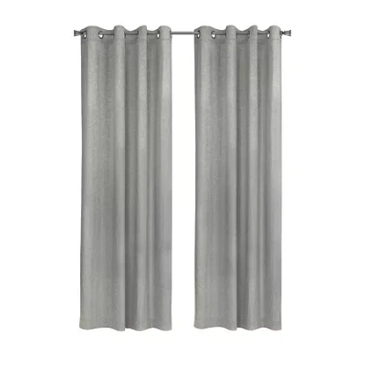 Habitat Bristol Grommet Top Blackout Single Curtain Panel In Gray