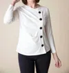 Shop Habitat Buttery Knit Ruched Pullover Sweater In Winter White