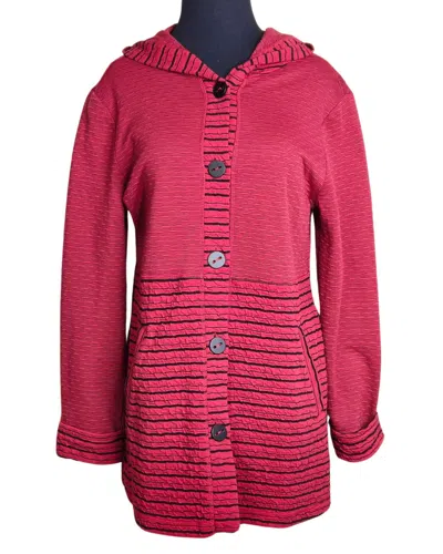 Habitat Button Up Hooded Top In Garnet In Multi