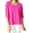 Habitat Cascade Cotton Elbow Sleeve Tee In Berry In Pink