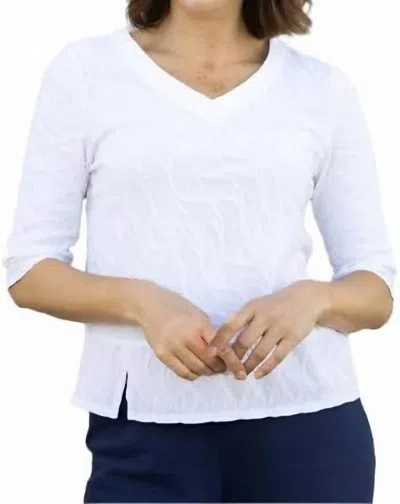Habitat Cascade Cotton Elbow Sleeve Tee In White
