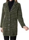 Habitat Chenille Houndstooth Car Coat In Green In Green
