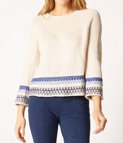 Habitat Chic Chalet Nordic Pullover Sweater In Dove In White