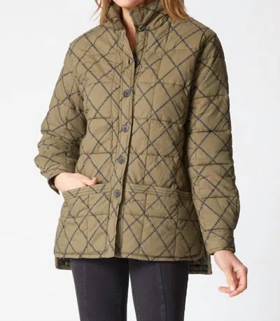 Habitat Chloe Cozy Quilt Shacket In Lichen In Green