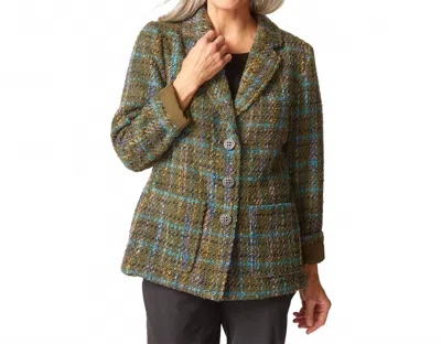 Habitat Confetti Plaid Cozy Blazer In Avocado In Multi