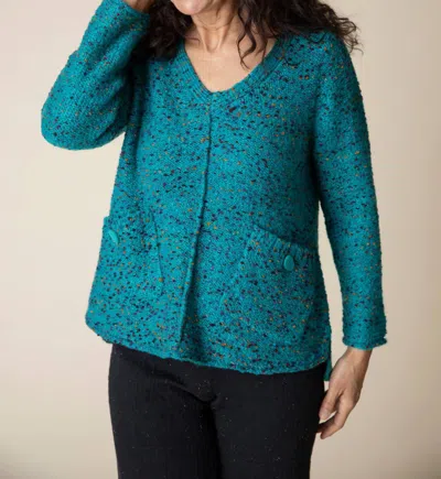 Habitat Confetti Yarn Funnel Pullover In Green