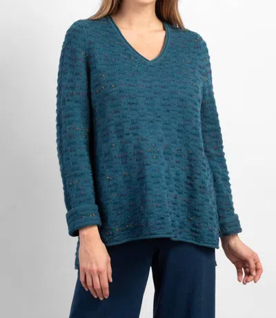 Habitat Confetti Yarn V-neck Pullover In Baltic In Black