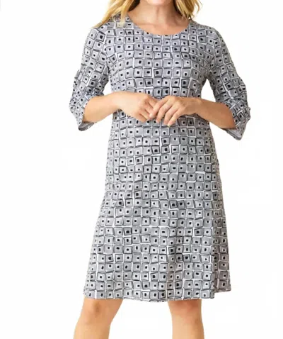 HABITAT CORE TRAVEL CUBISM DRESS IN BLACK MULTI