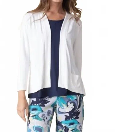 Habitat Core Travel Knit Shirred Back Open Front Jacket In White