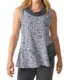 Habitat Core Travel Mixed Cowl Neck Top In Black In Black