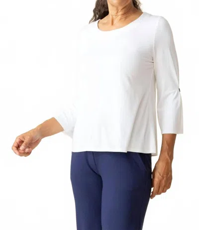 Habitat Core Travel Pleated Sleeve Top In White