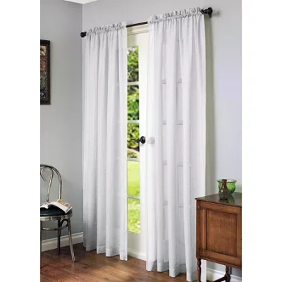 Habitat Cote D'azure Rod Pocket Sheer Single Curtain Panel In White
