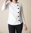 Habitat Cotton Buttery Knit Ruched Pullover Sweater In White In White