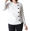Habitat Cotton Buttery Knit Ruched Pullover Sweater In White In White