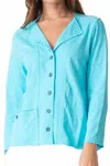 Habitat Cotton Pebble Rolled Edge Cardigan In Malibu In Blue