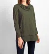 Habitat Cowl Neck Pocket Tunic Top In Forest In Green