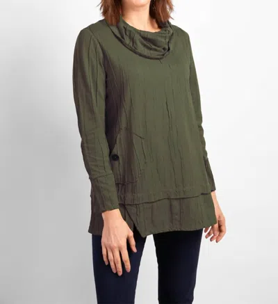 Habitat Cowl Neck Pocket Tunic Top In Forest In Green