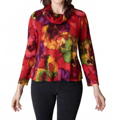 Habitat Cowl Neck Top In Apple In Multi