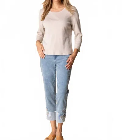Habitat Cozy Rib Crew Neck Long Sleeve Tee In Beige In Neutral