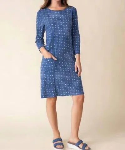 Habitat Cozy Rib Tile All Day Dress In Indigo In Multi