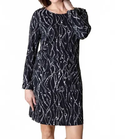 Habitat Cozy Rib Wavy Dots Easy Pocket Dress In Black In Multi