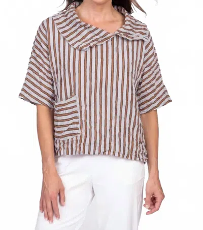 Habitat Crimped Crepe Stripe Pack It Pullover Top In Blue In White