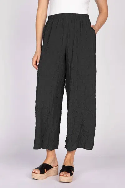 Habitat Crinkle Crepe Flat Front Ankle Pants In Black