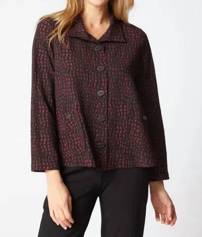 Habitat Crinkle Crepe Mosaic Easy Jacket In Wine In Brown
