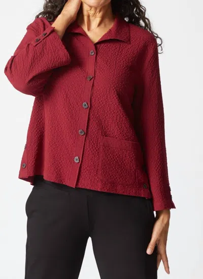 Habitat Crinkle Crepe Relaxed Camp Shirt In Wine In Red