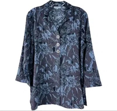 Habitat Crinkle Three Button Tunic In Shale In Blue
