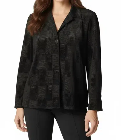 Habitat Crinkle Velvet Hidden Placket Top In Black