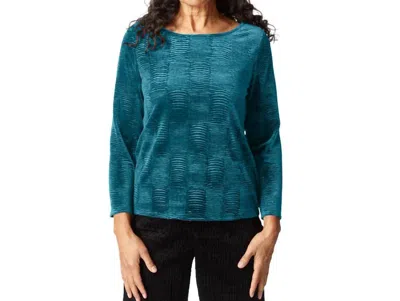 Habitat Crinkle Velvet On The Town Top In Juniper In Blue