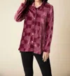 Habitat Crinkle Velvet Tunic Top In Wine In Pink