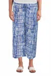 Habitat Crop Pant Royal Batik Linen Blend In Blue