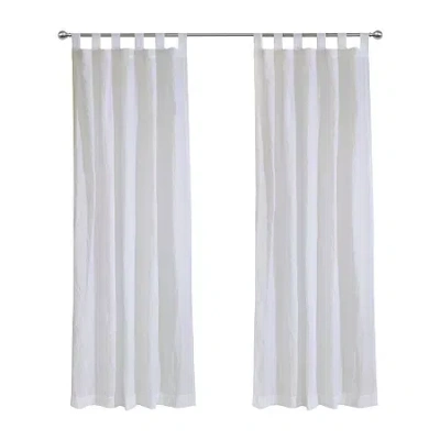 Habitat Crushed Tab Top Sheer Single Curtain Panel In White