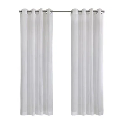 Habitat Daphne Grommet Top Sheer Single Curtain Panel In White