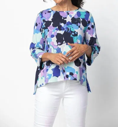 Habitat Deep Hem Print Tunic In Lagoon In Pink