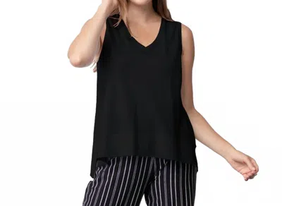 Habitat Deep Hem V-neck Tank In Black