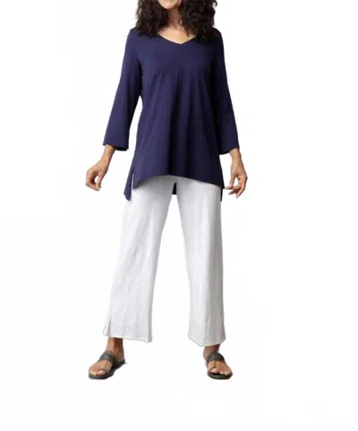 Habitat Deep Hem V-neck Tunic In Navy In Blue