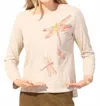 Habitat Peruvian Cotton Mosaic Dragonfly Boxy Tee In Khaki In Brown