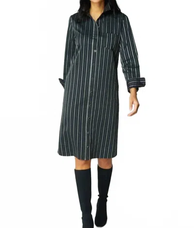 Habitat Eastside Stripe Cafe Dress In Black