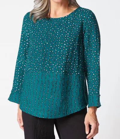 Habitat Express Dot Mix Side Button Tunic In Juniper In Green