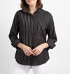 Habitat Flip Stripe Boyfriend Shirt In Black Stripe