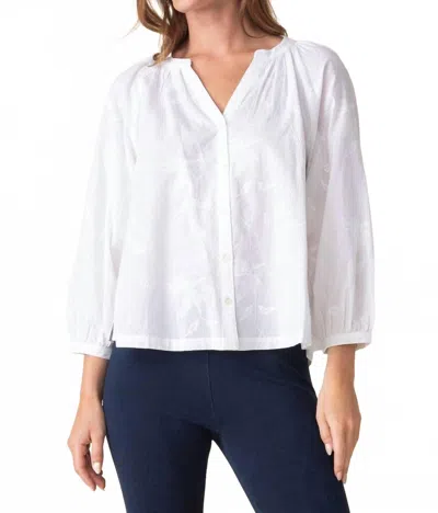 Habitat Floral Embroidery Romance Shirt In White