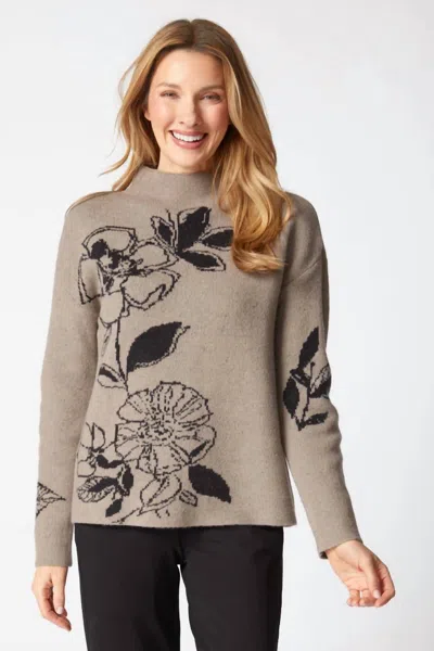 Habitat Floral Foliage Intarsia Sweater In Dift Wool In Multi