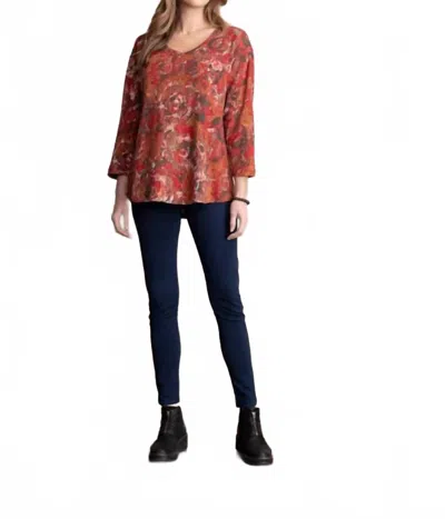 Habitat Floral Print Swing Pullover In Spiced Floral In Red