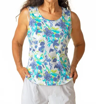 Habitat Floral Tank Top In Indigo In Multi