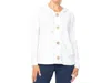 HABITAT FRENCH TERRY BUTTON FRONT HOODIE IN WHITE