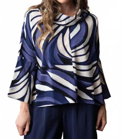 Habitat Georgette Waves Cowl Pullover In Navy In Blue